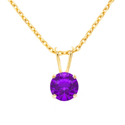 Superjeweler 1 Carat Gemstone Solitaire Pendant Necklace In Gold With Free Chain - Multiple Gemstone Options Avai