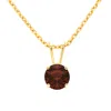 Superjeweler 1 Carat Gemstone Solitaire Pendant Necklace In Gold With Free Chain - Multiple Gemstone Options Avai