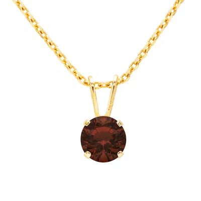 Superjeweler 1 Carat Gemstone Solitaire Pendant Necklace In Gold With Free Chain - Multiple Gemstone Options Avai