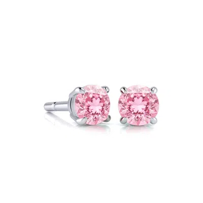 Superjeweler 1 Carat Gemstone Stud Earrings In Gold-classic Solitaire Gemstone Earrings All Gemstone Options In Pink