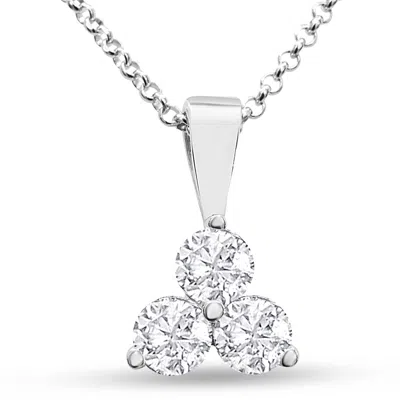 Superjeweler 1 Carat Lab Grown Diamond Triangle Necklace In Sterling Silver, 18 Inches
