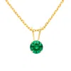 Superjeweler 1/2 Carat Gemstone Solitaire Pendant Necklace In Gold With Free Chain - Multiple Gemstone Options Av