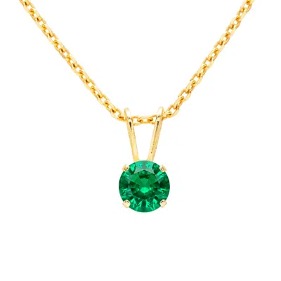 Superjeweler 1/2 Carat Gemstone Solitaire Pendant Necklace In Gold With Free Chain - Multiple Gemstone Options Av
