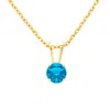 Superjeweler 1/2 Carat Gemstone Solitaire Pendant Necklace In Gold With Free Chain - Multiple Gemstone Options Av