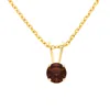 Superjeweler 1/2 Carat Gemstone Solitaire Pendant Necklace In Gold With Free Chain - Multiple Gemstone Options Av