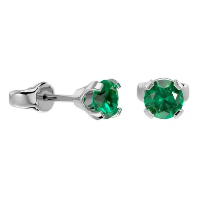 Superjeweler 1/2 Carat Gemstone Stud Earrings In Gold-classic Solitaire Gemstone Earrings All Gemstone Options In Green