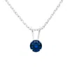 Superjeweler 1/4 Carat Gemstone Solitaire Pendant Necklace In Gold With Free Chain - Multiple Gemstone Options Av