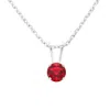Superjeweler 1/4 Carat Gemstone Solitaire Pendant Necklace In Gold With Free Chain - Multiple Gemstone Options Av