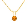 Superjeweler 1/4 Carat Gemstone Solitaire Pendant Necklace In Gold With Free Chain - Multiple Gemstone Options Av