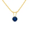 Superjeweler 1/4 Carat Gemstone Solitaire Pendant Necklace In Gold With Free Chain - Multiple Gemstone Options Av
