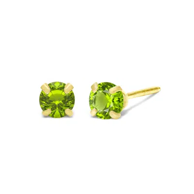 Superjeweler 1/4 Carat Gemstone Stud Earrings In Gold-classic Solitaire Gemstone Earrings All Gemstone Options In Green