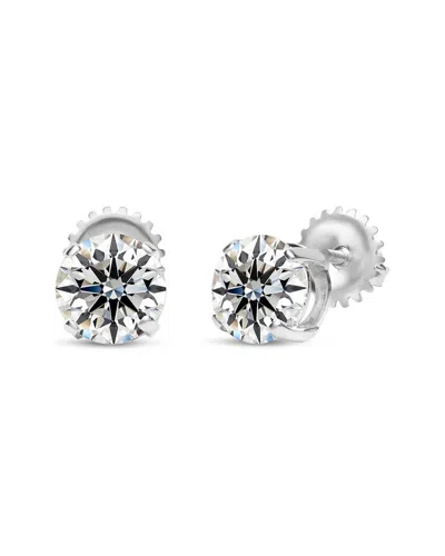 Superjeweler 14k 1.00 Ct. Tw. Lab-grown Diamond Earrings In Silver