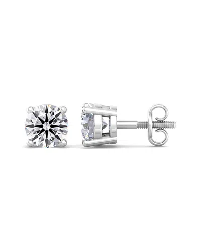 Superjeweler 14k 1.50 Ct. Tw. Lab-grown Diamond Earrings In Silver