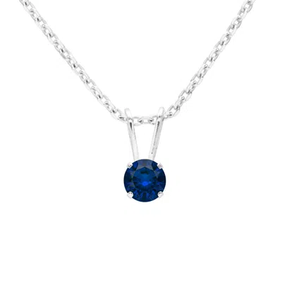Superjeweler 1/8 Carat Gemstone Solitaire Pendant Necklace In Gold With Free Chain - Multiple Gemstone Options Av