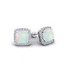Superjeweler 2 1/4 Carat Cushion Cut Gemstone And Halo Diamond Earrings In Sterling Silver In Purple