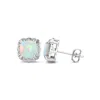 Superjeweler 2 Carat Cushion Cut Gemstone And Diamond Earrings In Sterling Silver In Purple