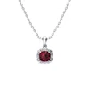 Superjeweler 2 Carat Cushion Cut Gemstone And Diamond Necklace In Sterling Silver With 18 Inch Chain In Metallic