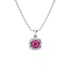Superjeweler 2 Carat Cushion Cut Gemstone And Diamond Necklace In Sterling Silver With 18 Inch Chain In Multi
