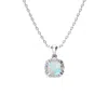 Superjeweler 2 Carat Cushion Cut Gemstone And Diamond Necklace In Sterling Silver With 18 Inch Chain In Purple
