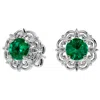 Superjeweler 2 Carat Gemstone And Diamond Antique Stud Earrings In Sterling Silver In Gold