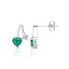 Superjeweler 3/4 Carat Gemstone And Diamond Heart Earrings In Sterling Silver In Gold