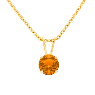 Superjeweler 3/4 Carat Gemstone Solitaire Pendant Necklace In Gold With Free Chain - Multiple Gemstone Options Av