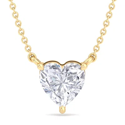Superjeweler Heart Shape Lab Grown Diamond Pendant Necklace In 14k White Or Yellow Gold - 1/4 To 7 Carat Total We In Multi