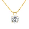 Superjeweler Lab Grown Diamond Solitaire Necklace In White Gold With Free Chain - Available In All Carat Weights,
