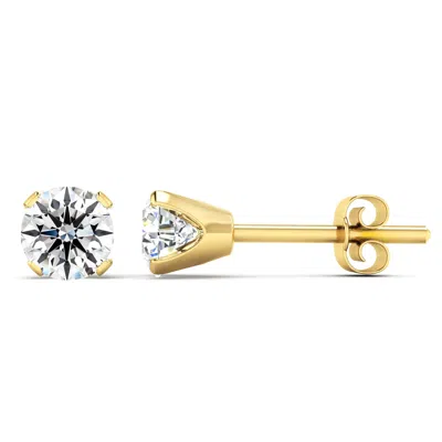 Superjeweler Lab Grown Diamond Stud Earrings In White & Yellow Gold - Available In All Carat Weights, Eco-friendl