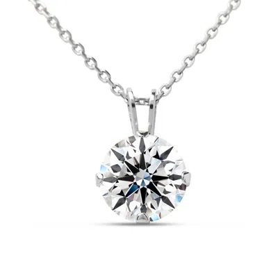 Superjeweler Moissanite Solitaire Necklace In Gold With Free Chain, 1/4-2 Carat Total Weight In Multi