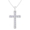 Superjeweler Thydiamond 0.15-1/2 Carat Total Weight Diamond Cross Necklace In Sterling Silver Or Yellow Gold, 18  In Multi