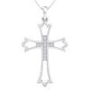Superjeweler Thydiamond 1/10 Carat Diamond Cross Necklace In Sterling Silver Or Yellow Gold, 18 Inches In Gold