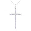 Superjeweler Thydiamond 3/4 Carat Baguette And Round Diamond Cross Necklace In Sterling Silver Or Yellow Gold, 18 In Multi