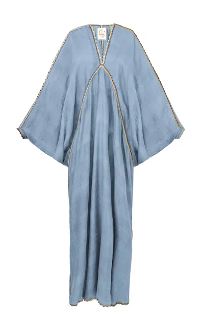 Supernaturae Cosima Aura Silk Maxi Dress In Blue