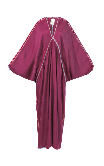 Supernaturae Cosima Silk Maxi Dress In Pink