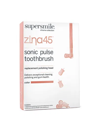Supersmile Zina45 Sonic Pulse Toothbrush Chrome Rose Gold Replacement Polishing Heads, Set Of 6. In Neutral