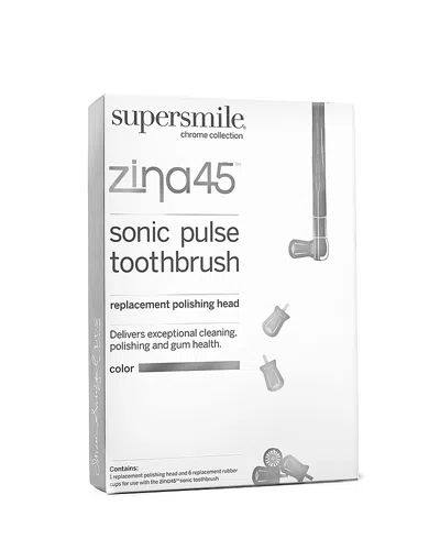 Supersmile Zina45 Sonic Pulse Toothbrush Chrome Silver Replacement Polishing Head In Gray