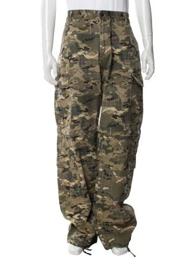 Pre-owned Supervsn Printed Cargo Pants In Green