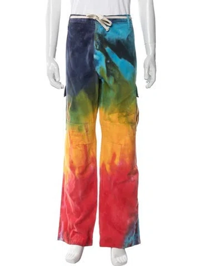 Pre-owned Supervsn Tie-dye Print Cargo Pants In Red