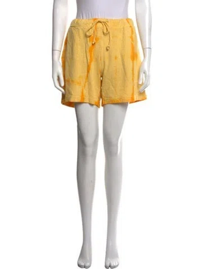 Pre-owned Supervsn Tie-dye Print Mini Shorts In Yellow