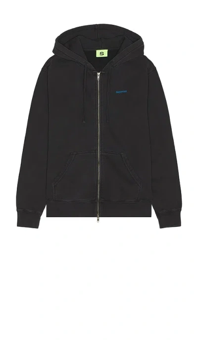 Supervsn Zip Up Hoodie In Charcoal