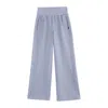 Supesu Women's Cubby Sweatpants, Wide Leg - Calm Blue In Blue