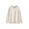 Supesu Women's Neutrals Cubby Sweater, Oversized - Cosmic Latte & Cream In White