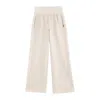 Supesu Women's Neutrals Cubby Sweatpants, Wide Leg - Cosmic Latte & Cream In White