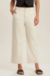 Supplies By Union Bay High Waist Crop Wide Leg Pants In Alabaster