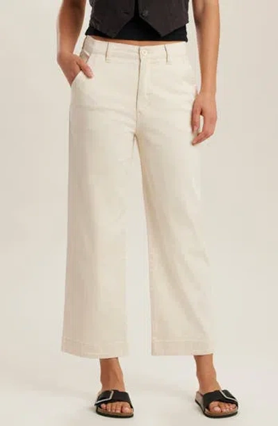 Supplies By Union Bay High Waist Crop Wide Leg Pants In Alabaster