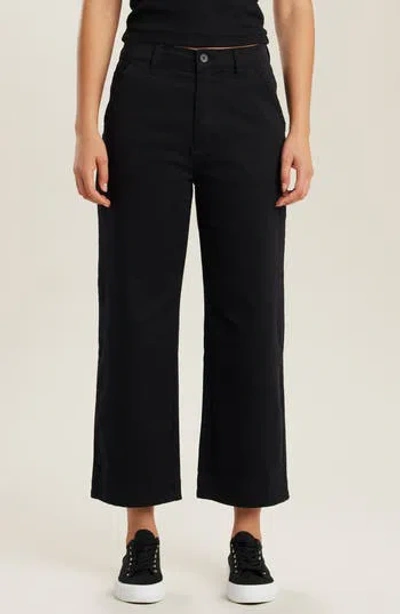 Supplies By Union Bay High Waist Crop Wide Leg Pants In Black