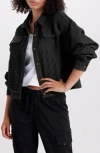 Supplies By Union Bay Waffle Knit Crop Shirt Jacket In Black