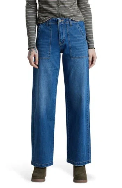 Supplies By Unionbay Della High Waist Wide Leg Utility Jeans In Blue