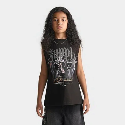 Supply & Demand Big Kids Baker Cutoff Tank Top In Black